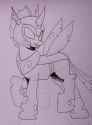 3509159__safe_artist-colon-spartanmora_derpibooru+import_changeling_changeling+armor_doodle_fangs_image_jpeg_looking+at+you_raised+hoof_raised+leg_sket