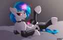 1970589__suggestive_alternate+version_artist-colon-capseys_dj+pon-dash-3_vinyl+scratch_bed_clothes_collar_ear+fluff_latex_latex+socks_on+back_shoulder+
