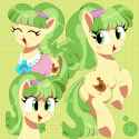 7207114__safe_artist-colon-spoonie_chickadee_ms-dot-+peachbottom_earth+pony_pony_clothes_collage_featured+image_female_mare_simple+background_solo