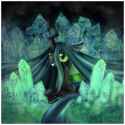 568464__safe_artist-colon-kawaii-dash-desudesu_changeling_changeling+queen_female_queen+chrysalis_solo