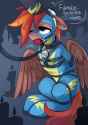 3435418__suggestive_artist-colon-anotherdeadrat_oc_oc+only_oc-colon-coma_pegasus_pony_ballgag_bondage_clothes_collar_collar+ring_costume_dominant_gag_gay_helple