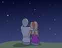 1396650__safe_artist-colon-zharkaer_sunset+shimmer_oc_oc-colon-anon_human_equestria+girls_g4_hug_night_sitting_stargazing_stars