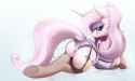 1312441__suggestive_artist-colon-raps_fleur-dash-de-dash-lis_pony_unicorn_g4_bedroom+eyes_butt_clothed+ponies_clothes_corset_dock_eyeshadow_female_frilly+underw (2) (1)