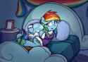 Dash loves Tank in bed