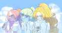 3471756__safe_artist-colon-amazingpuffhair_adagio+dazzle_aria+blaze_sonata+dusk_human_equestria+girls_g4_blushing_bust_drink_drinking_drinking+straw_female_frow