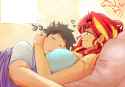 3603659__safe_artist-colon-sozglitch_sunset+shimmer_oc_oc-colon-generic+messy+hair+anime+anon_human_equestria+girls_g4_adorasexy_big+breasts_breasts_busty+sunse