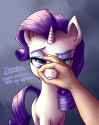 2102898__dead+source_safe_artist-colon-artguydis_rarity_human_pony_unicorn_g4_annoyed_blue+eyeshadow_cute_darling_eyeshadow_female_frown_glare_grabbing_hand_hor
