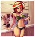3316559__suggestive_artist-colon-the-dash-park_sunset+shimmer_human_equestria+girls_g4_bare+shoulders_belly_belly+button_bikini_breasts_cleavage_clothes_female_