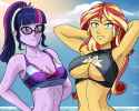 3603619__suggestive_artist-colon-symptom99_sci-dash-twi_sunset+shimmer_twilight+sparkle_human_equestria+girls_g4_absolute+cleavage_arm+behind+back_arm+behind+he