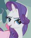 1267614__safe_edit_edited+screencap_editor-colon-paragonaj_screencap_rarity_pony_unicorn_dragonshy_g4_animated_bag_female_gif_heh_laughing_loop_reaction+image_s