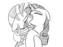 530372__suggestive_artist-colon-discrete+turtle_rarity_zecora_interspecies_kissing_lesbian_monochrome_raricora_shipping_zebra_zecority