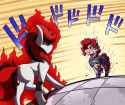 2910203__safe_artist-colon-luckynb_derpibooru+import_oc_oc-colon-blackjack_oc-colon-rampage_unofficial+characters+only_earth+pony_pony_unicorn_fallout+