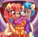 2068059__safe_artist-colon-taneysha_aunt+holiday_auntie+lofty_scootaloo_earth+pony_pegasus_pony_g4_my+little+pony-colon-+friendship+is+magic_the+last+crusade_cl