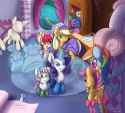 Rarity turns Dash and Scootaloo into girls