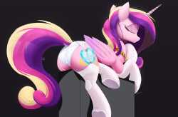 1746256__questionable_artist-colon-raps_princess+cadance_alicorn_pony_g4_butt_cameltoe_clothes_eyes+closed_female_frilly+underwear_garter+belt_high+res_lingerie