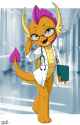 3602449__safe_artist-colon-uotapo_smolder_dragon_g4_clothes_doctor_dragoness_fangs_female_glasses_indoors_lab+coat_solo_stethoscope