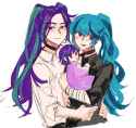 3606275__safe_artist-colon-cadence_sniffa_aria+blaze_sonata+dusk_oc_human_g4_baby_bandage_choker_family_female_humanized_lesbian_magical+lesbian+spawn_offspring