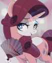 3040574__safe_artist-colon-nookprint_rarity_pony_unicorn_fan_female_glowing_glowing+horn_hand+fan_horn_lidded+eyes_looking+at+you_magic_magic+aura_mare_signatur