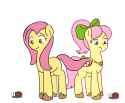 3811385__source+needed_safe_artist-colon-makaryo_derpibooru+import_fluttershy_posey+bloom_earth+pony_pegasus_pony_g4_g5_duo_duo+female_earth+pony+fluttershy_fem