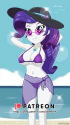 3327895__suggestive_artist-colon-jakepixels_rarity_human_equestria+girls_g4_beach_beach+babe_belly+button_bikini_bikini+babe_bikini+top_breasts_busty+rarity_cam