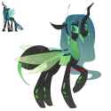 3613627__safe_artist-colon-cryweas_queen+chrysalis_changeling_changeling+queen_g4_alternate+hairstyle_drool_female_mandibles_mare_redesign_simple+background_sol