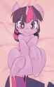 784880__safe_solo_twilight+sparkle_blushing_upvotes+galore_smiling_cute_looking+at+you_underhoof_dock