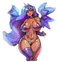 1825250__suggestive_artist-colon-maniacpaint_princess+luna_human_g4_big+breasts_bikini_breasts_busty+princess+luna_clothes_dark+skin_female_horn_horned+humaniza