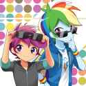 2064117__safe_artist-colon-ryuu_edit_rainbow+dash_scootaloo_equestria+girls_equestria+girls+series_abstract+background_anime_clothes_cute_cutealoo_dashabetes_du