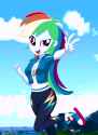 3584338__safe_artist-colon-stephen-dash-fisher_rainbow+dash_human_equestria+girls_g4_clothes_cloud_converse_female_hoodie_jacket_jogging_pants_shirt_shoes_sneak