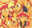 3579719__safe_artist-colon-syrupyyy_sunset+shimmer_human_pony_unicorn_art+pack-colon-mypastisnottoday2025_equestria+girls_g4_blushing_clothes_cute_dialogue_fema