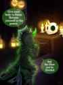 1526486__safe_solo_oc_oc+only_male_changeling_glowing+horn_fallout+equestria_table_kneeling_changeling+oc_curved+horn_candle_glow_bottle_fallout_skul