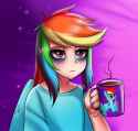 1407920__safe_artist-colon-racoonsan_rainbow+dash_human_equestria+girls_g4_my+little+pony-colon-+the+movie_bags+under+eyes_coffee_coffee+mug_cup_cute_dashabetes