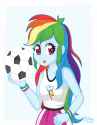 1413615__safe_artist-colon-lovelygirlmusicer_rainbow+dash_equestria+girls_g4_ball_clothes_cute_dashabetes_female_moe_open+mouth_skirt_solo