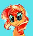 3327330__safe_artist-colon-whitediamonds_sunset+shimmer_pony_unicorn_g4_bust_cute_female_high+res_horn_looking+at+you_mare_portrait_shimmerbetes_smiling_smiling