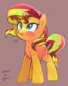2829265__safe_artist-colon-catscratchpaper_artist-colon-maren_color+edit_edit_sunset+shimmer_pony_unicorn_g4_-colon-p_colored_cute_female_mare_mlem_old+art_shim