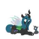 382955__safe_artist-colon-artknorke_derpibooru+import_queen+chrysalis_changeling_nymph_animated_blinking_cute_cutealis_cuteling_ear+twitch_eyes+closed_