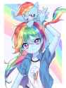 2365411__safe_artist-colon-aruba_artist-colon-ikupom_twi_rainbow+dash_human_pegasus_pony_equestria+girls_anime_cute_dashabetes_female_human+ponidox_looking+at+y