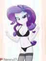 2412239__suggestive_artist-colon-tabrony23_rarity_equestria+girls_g4_bedroom+eyes_belly+button_black+bra_black+panties_black+underwear_bra_breasts_busty+rarity_