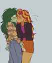 3419670__safe_artist-colon-zigmeow_sunset+shimmer_wallflower+blush_human_equestria+girls_g4_duo_duo+female_eyes+closed_female_kiss+on+the+lips_kissing_lesbian_p