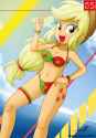 1045467__suggestive_artist-colon-the-dash-butch-dash-x_applejack_equestria+girls_adorasexy_belly+button_bicolor+swimsuit_bikini_bracelet_breasts_busty+