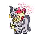 445488__suggestive_artist-colon-whydomenhavenipples_apple+bloom_zecora_earth+pony_pony_zebra_g4_bridle_dialogue_female_filly_foal_foaldom_harness_implied+foalc
