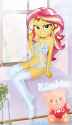 3360131__suggestive_artist-colon-charliexe_ponerpics+import_sunset+shimmer_equestria+girls_bikini_breasts_clothes_female_image_jpeg_sitting_socks_solo_