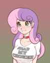 2148444__suggestive_artist-colon-scorpdk_sweetie+belle_human_adorasexy_big+breasts_blushing_breasts_busty+sweetie+belle_choker_clothes_cute_cutie+mark+earrings_