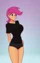 2648755__safe_artist-colon-scorpdk_scootaloo_human_adorasexy_adult_alternate+hairstyle_arm+behind+back_big+breasts_blushing_booty+shorts_breasts_busty+scootaloo