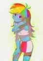 3621402__safe_artist-colon-770nanao15_rainbow+dash_human_equestria+girls_g4_belly_belly+button_bra_clothes_crop+top+bra_exposed+belly_eye+clipping+through+hair_