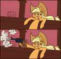 3226467__safe_artist-colon-cowsrtasty_applejack_pony_gun_handgun_looney+tunes_meme_parody_ponified_ponified+meme_revolver_solo_weapon