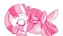 185483__safe_artist-colon-klondike_apple+bloom_zecora_zebra_g4_blushing_female_kiss+on+the+lips_kissing_lesbian_monochrome_older_ship-colon-zecobloom_shipping_
