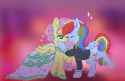 1470958__safe_artist-colon-blynxee_fluttershy_rainbow+dash_pegasus_pony_g4_clothes_dress_female_heart+eyes_hoof+on+chin_lesbian_lesbian+wedding_marriage_ship-co