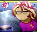 3356680__safe_artist-colon-the-dash-butch-dash-x_pinkie+pie_sunset+shimmer_human_equestria+girls_g4_2d_annoyed_arms_blanket_breasts_bust_clothes_coffee_coffee+c