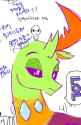 3545304__safe_artist-colon-dashwooo_thorax_changedling_changeling_g4_korean_lidded+eyes_lol_male_simple+background_solo_turned+head_unamused_white+background